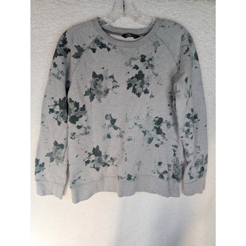North face grey terry camo women's sweatshirt sz medium